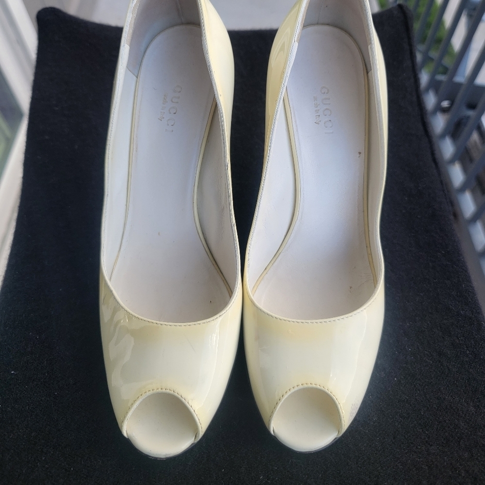 GUCCI Patent Leather Wedge Shoes size 8 - Picture 11 of 16